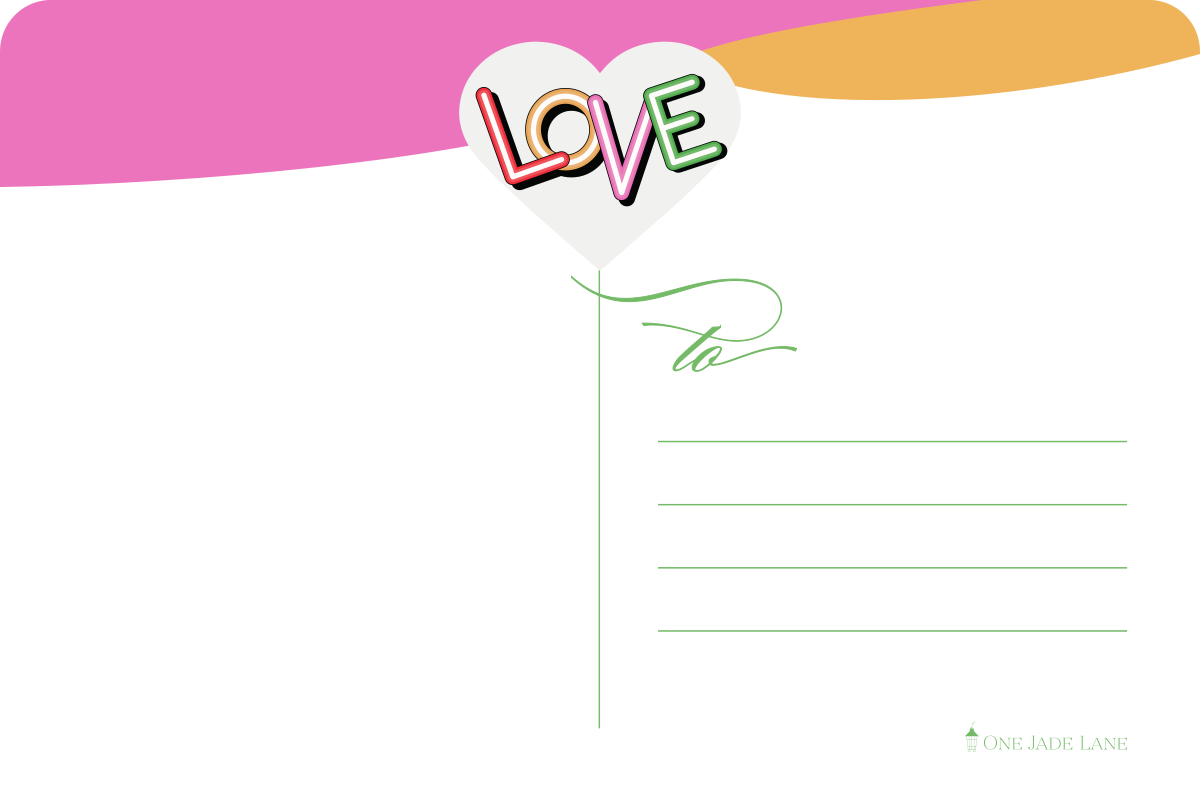 Address side of the Love postcard