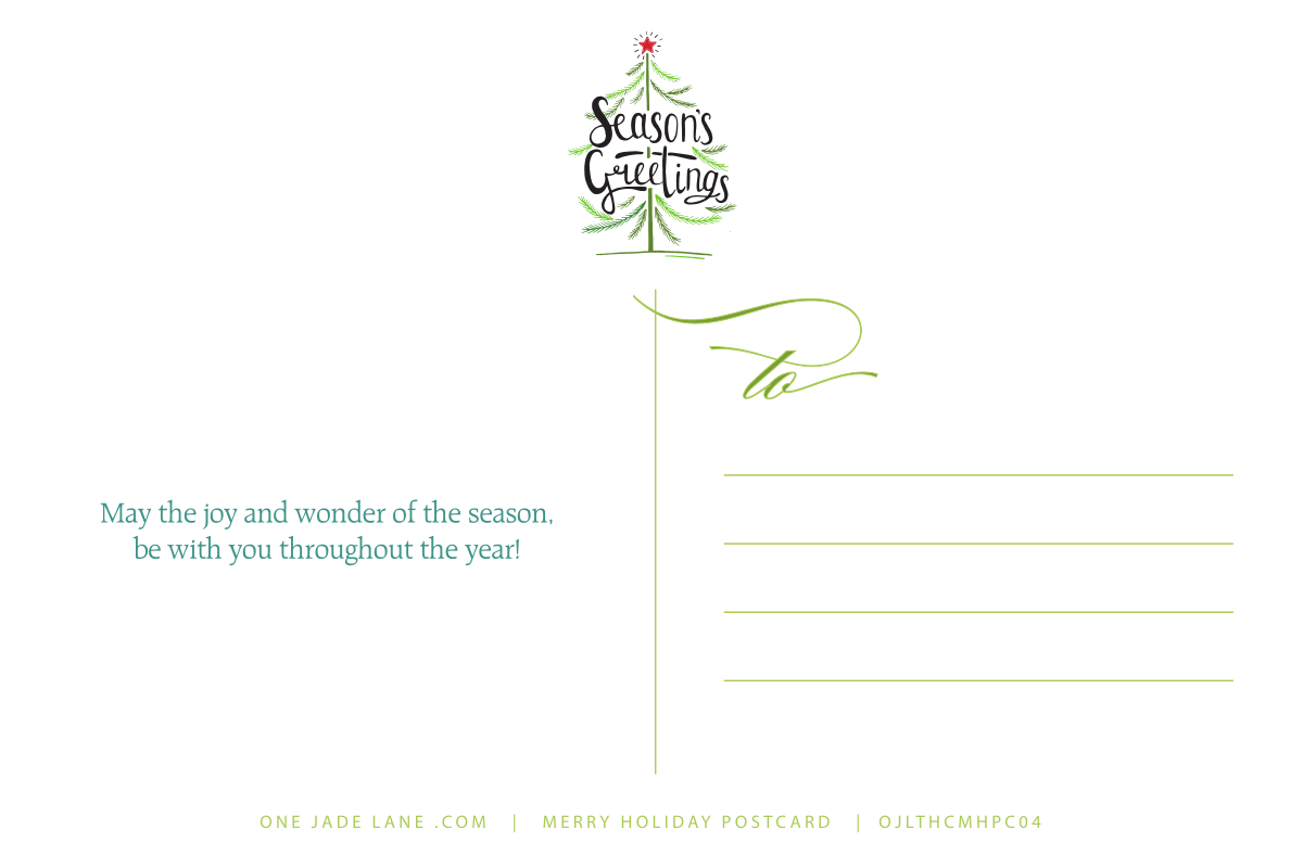 Address side of the tree postcard